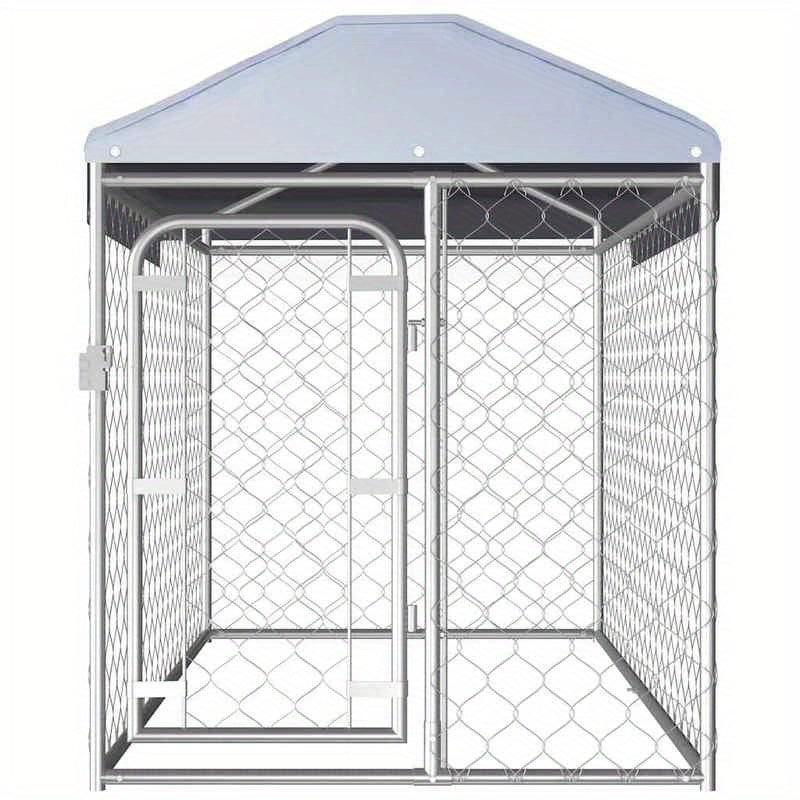 Outdoor kennel with roof for dogs 200x100x125cm suitable for small and medium dogs provides independent activity and resting space stable structure easy to install