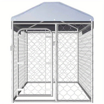 Outdoor kennel with roof for dogs 200x100x125cm suitable for small and medium dogs provides independent activity and resting space stable structure easy to install