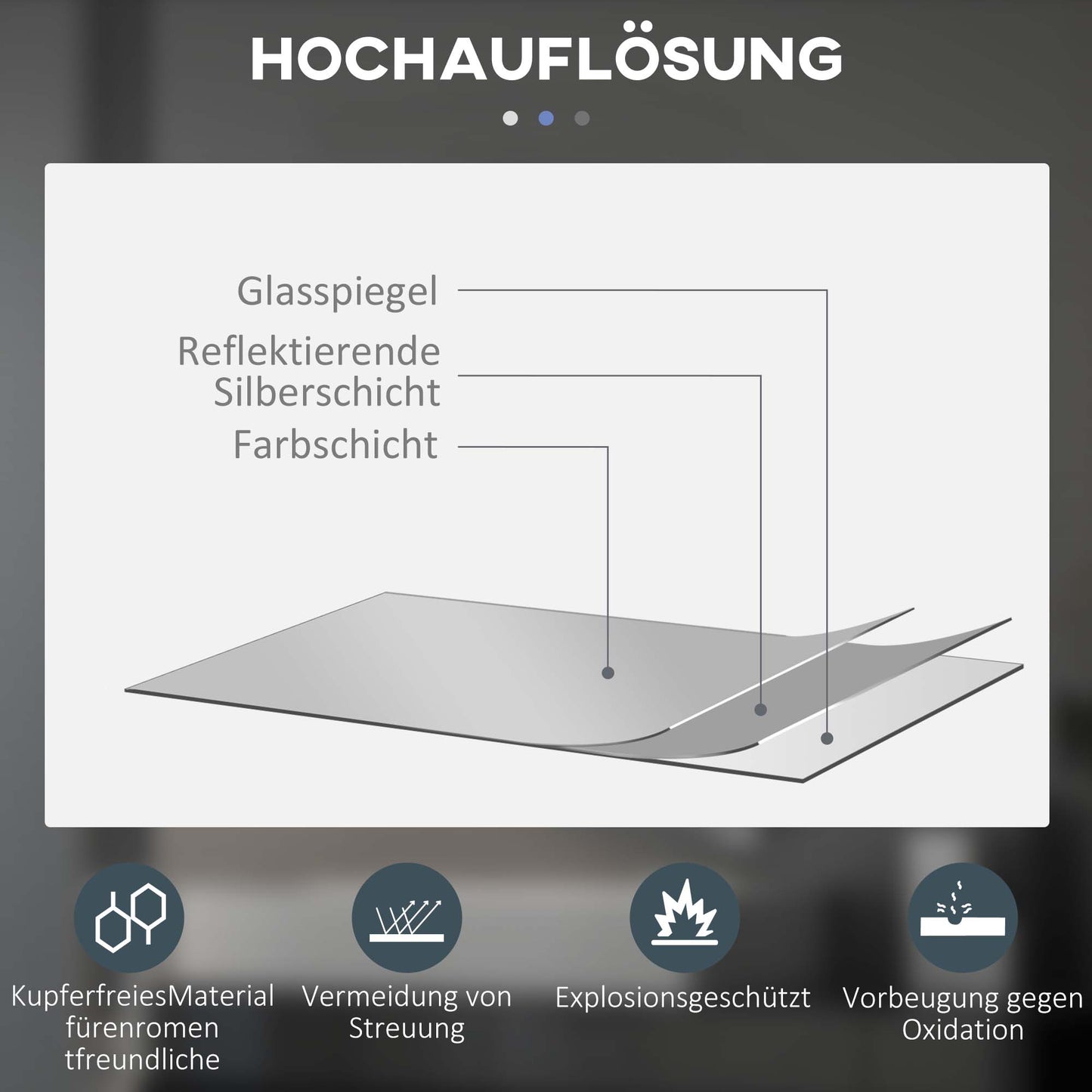 Badkamerspiegel – Spiegel – LED Spiegel – Verlichte Spiegel – Ronde Spiegel – Wit – Kleurwisselend LED Licht – Anti-Fog Functie – Ø 60 cm – IP44 Waterbestendig