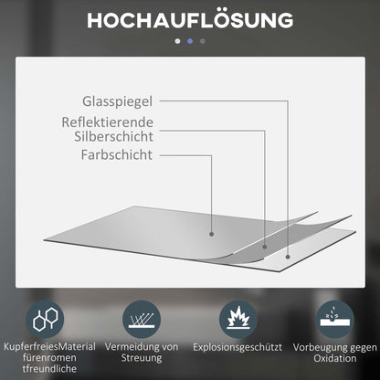 Badkamerspiegel – Spiegel – LED Spiegel – Verlichte Spiegel – Ronde Spiegel – Wit – Kleurwisselend LED Licht – Anti-Fog Functie – Ø 60 cm – IP44 Waterbestendig