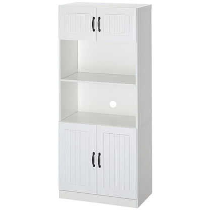 Keukenkast – Keukenbuffet – Opbergkast – Dressoir – Landelijke Kast – Wit – Ruime Opbergruimte – Compact Hoog Design