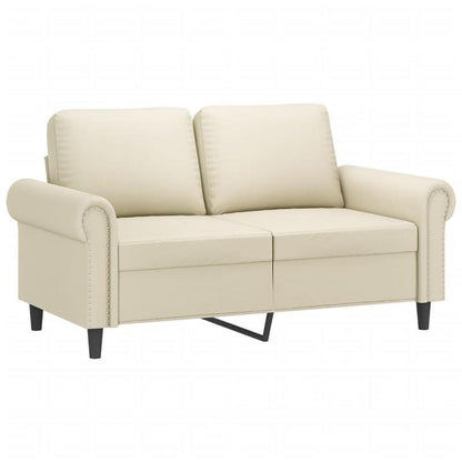 2-Zits Bank – Loveseat – Tweezitsbank – Zitbank – 2-Persoons Bank – Creme Kleur – Synthetisch Leer – Compact 120 cm breed