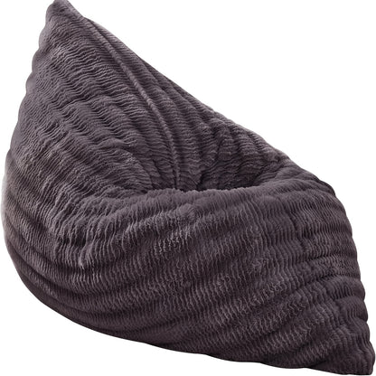 Zitzak – Poef – Fauteuil – Vloerbank – Slaapbank – Multifunctioneel 3-in-1 Design – Hoogwaardig Vormvast Schuim – Wasbare Donkergrijze Hoes