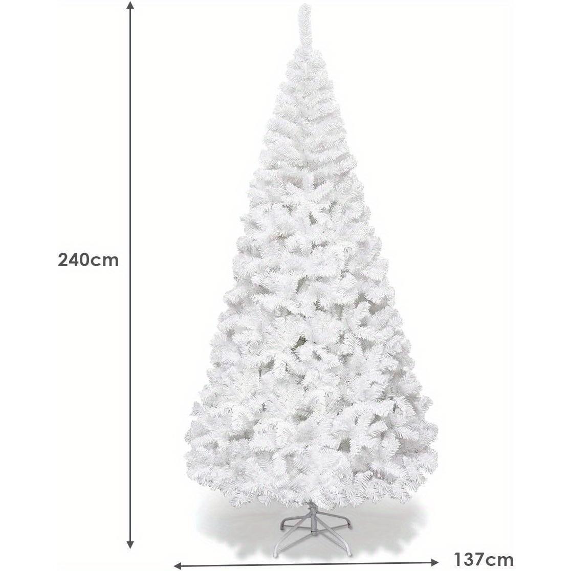 Witte Kunstkerstboom – Kunstkerstboom – Nepkerstboom – Kunstboom – Winterboom – 240 cm Hoog – Weerbestendig PVC Metalen Standaard