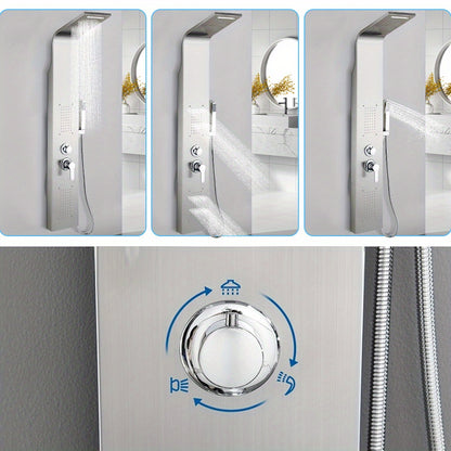 Doucheset – Douchepaneel – Douchekolom – Regendouche – Handdouche – Roestvrij Staal – Thermostaatkraan – 20x7x140 cm – Modern Minimalistisch Design