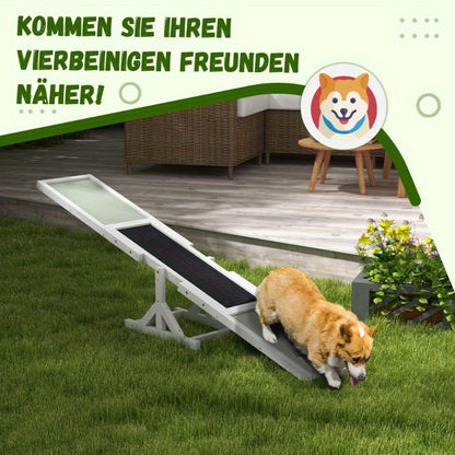 Hondenbalans Trainer – Honden Agility Speelgoed – Hondentrainingshulpmiddel – Balansbord – Dog Teeter – Stalen Constructie – Anti-Slip Basis – Compact 180x30x30 cm – Geschikt Voor Kleine En Middelgrote Honden Tot 30 kg