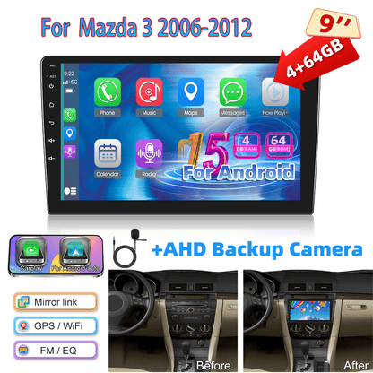 Android Autoradio – Auto Radio Multimedia Speler – Navigatiesysteem – Touchscreen Headunit – Met Achteruitrijcamera – 9-Inch 1280P IPS – Draadloze CarPlay & Android Auto