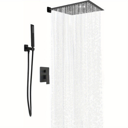 Regendouche – Douchekop – Douchesysteem – Handdouche – Inbouwdouche – 40x40 cm – Zwart – 360° Draaibaar