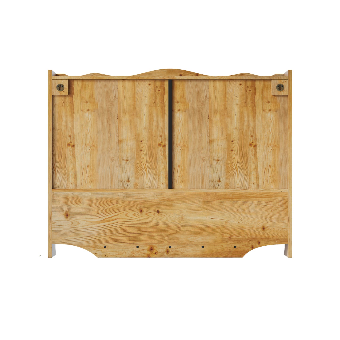 Wandkastje – Opbergkast – Muurkast – Houten Kast – Badkamerkast – 100 cm Breed – Massief Hout Met Glas – 4 Deuren – 2 Verstelbare Planken – Open Haakrek