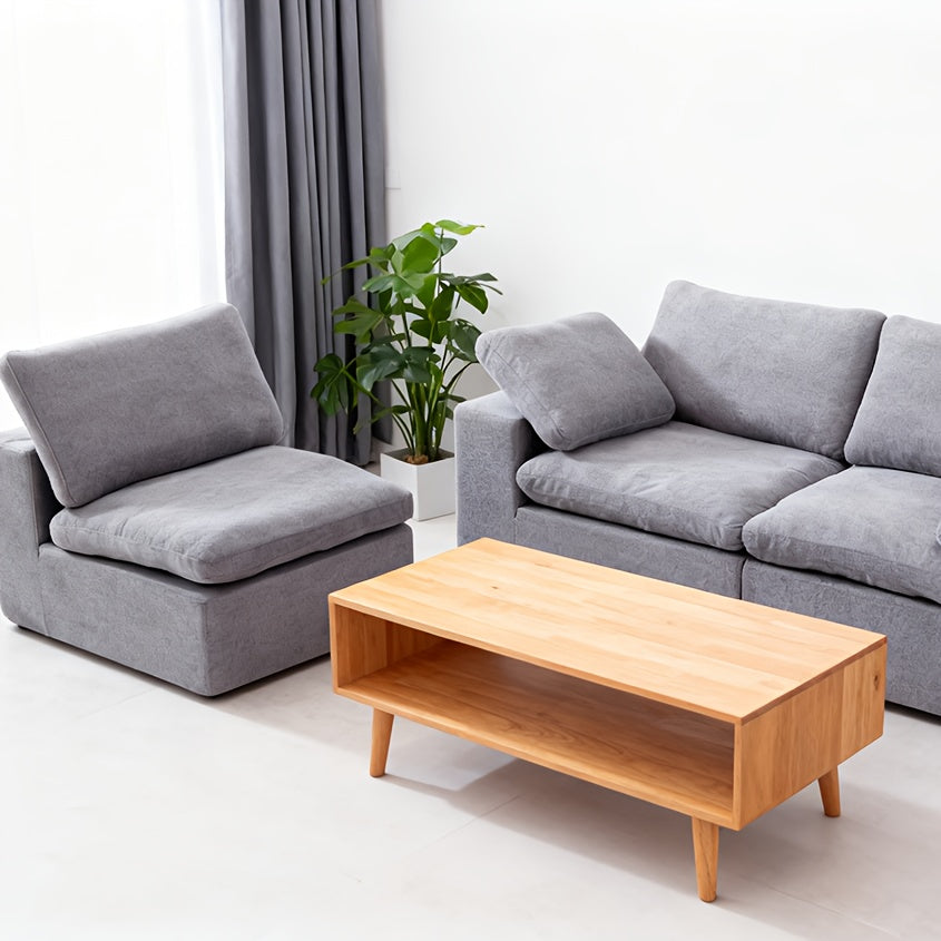 Wolkvormige Modulaire Bank – Slaapbank – Zitzak – Loungeset – Modulair Meubel – Grijs – Zachte Chenille Bekleding – Diepe Zitting