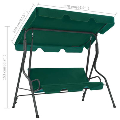 Schommelstoel – Schommelbank – Tuinbank – Rocking Chair – Green Garden Swing Bench – Comfortabele Stof – Groot Formaat 170x110x153 cm