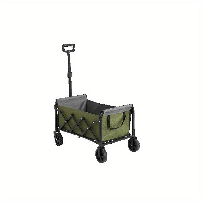Opvouwbare Bolderkar – Vouwkar – Strandkar – Trolley – Transportkar – Stevig Zwart Frame – Groen Ademend Gaas
