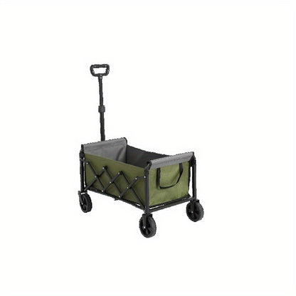 Opvouwbare Bolderkar – Vouwkar – Strandkar – Trolley – Transportkar – Stevig Zwart Frame – Groen Ademend Gaas