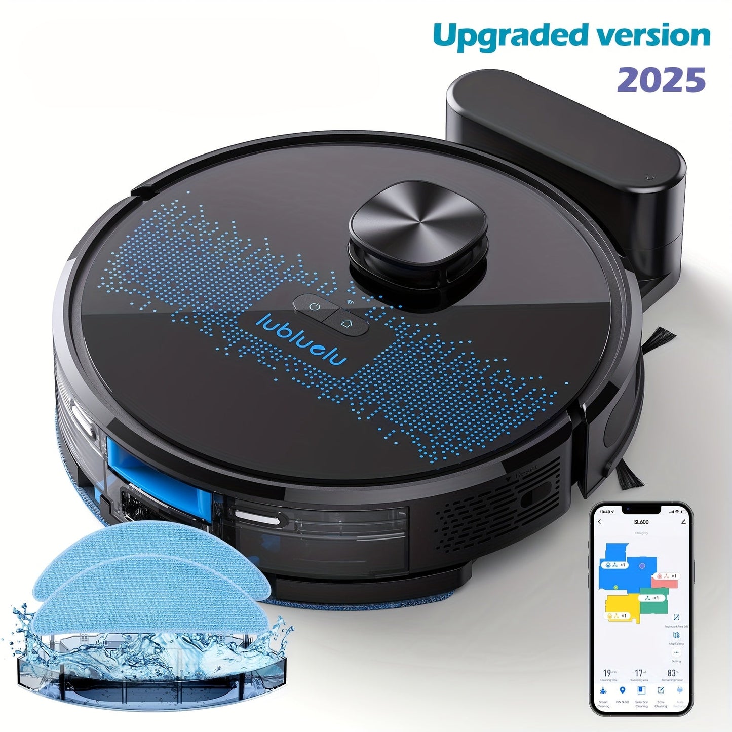 Robotstofzuiger – Robotvacuum – Dweilrobot – Stofzuigrobot – Slimme Robot – 4000Pa Zuigkracht – 150 Minuten Gebruikstijd – 24 No-Go Zones – Stil 56dB