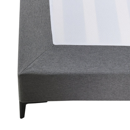 Tweepersoonsbed – Bedframe – Slaapbank – Gestoffeerd Bed – Opbergbed – Donkergrijs – 160x200 cm – Stabiel Multiplex Frame – Afneembare Wasbare Polyester Hoes