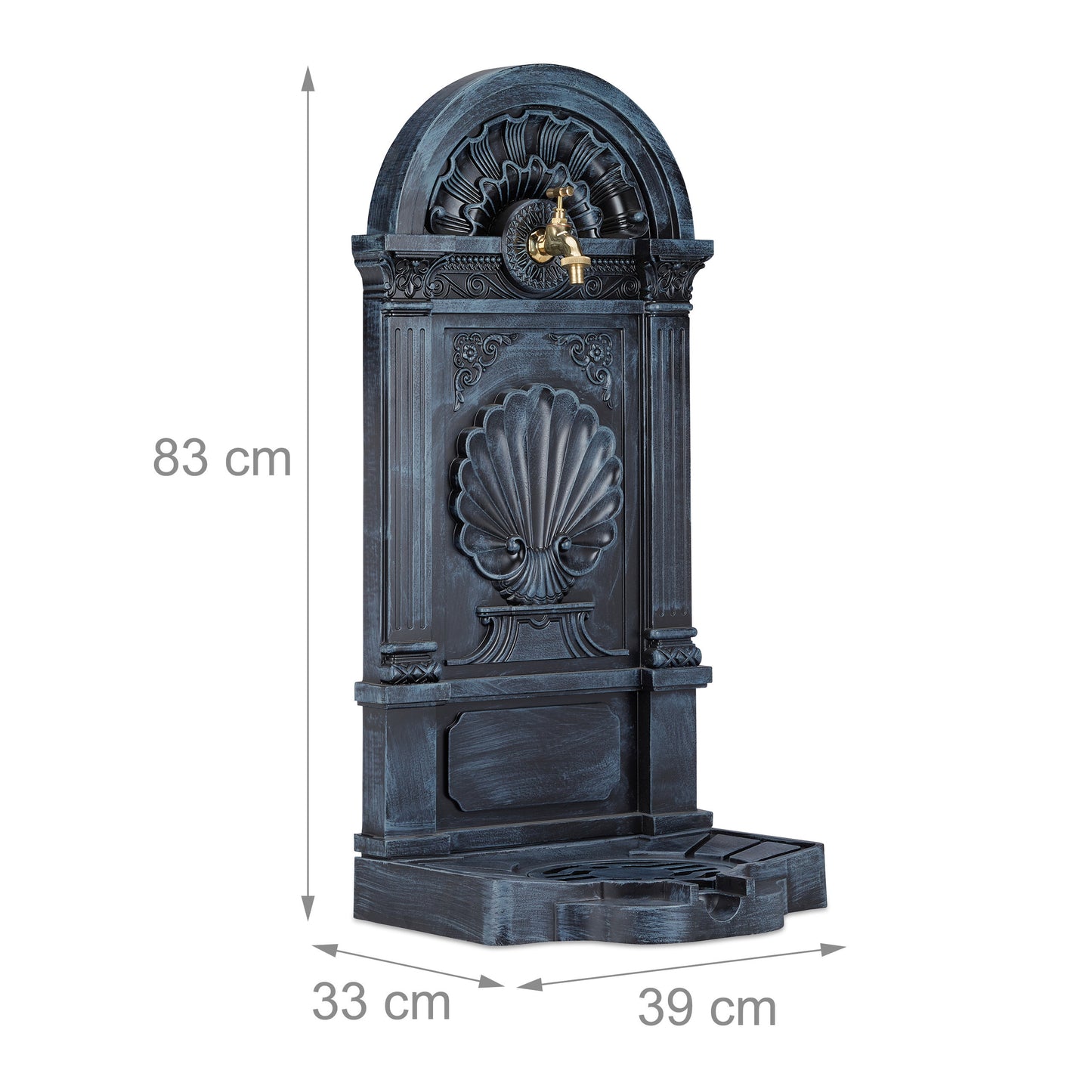 Fontein Tuin – Tuinfontein – Waterornament – Buitenkraan – Wastafel – Aluminium Duurzaam – Compact 83 cm Hoog
