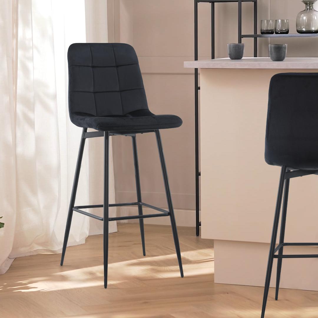 Velvet Fauteuils – Fluwelen Stoelen – Lounge Fauteuils – Zachte Relaxstoelen – Set Van 2 – Polyester Velvet Bekleding – Zwart Houten Frame