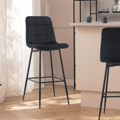 Velvet Fauteuils – Fluwelen Stoelen – Lounge Fauteuils – Zachte Relaxstoelen – Set Van 2 – Polyester Velvet Bekleding – Zwart Houten Frame