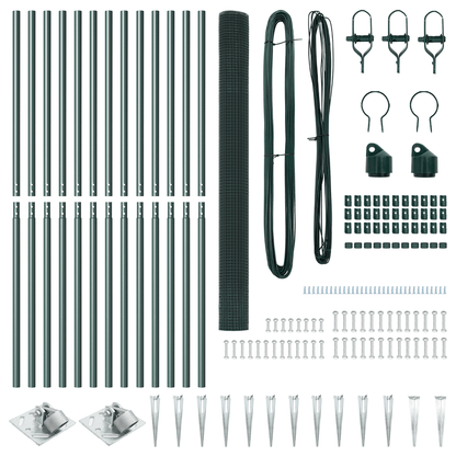 Recinzione in Rete Saldati con 13 Picchetti Verde 1.6 x 2.5m Acciaio