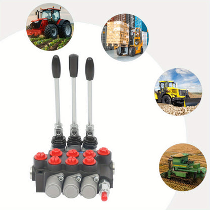3P40 Multi way Directional Valve, Cast iron, Silvery+Black+Red, Pneumatic Control, Industrial Automation, Robust Construction, Durable Valve, Precision Engineering, Highquality Metal, Control Valve, Multidirectional Valve, Hy
