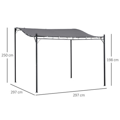 Pergola Garden Pavilion Pavilion Canopy Tent Metal Grey 297x297cm