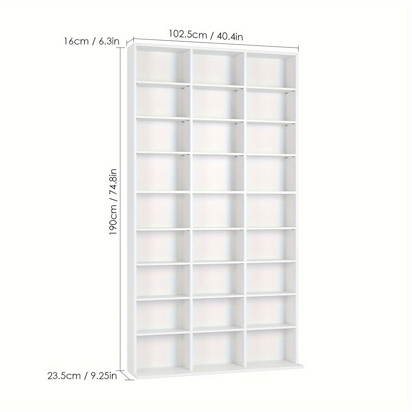 Witte Boekenkast – Boekenplank – Vakkenkast – Opbergrek – Wandkast – 27 Vakken – Duurzaam Hout – Vrijstaand – Groot Opbergvermogen – Modern Design