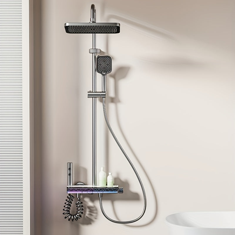 Douchekraan – Douche Set – Douchegarnituur – Mengkraan – Regendouche – Modern Design – Gun Grey – Dubbelfunctie Bediening – Zonder Elektriciteit