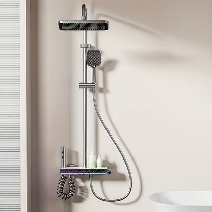 Douchekraan – Douche Set – Douchegarnituur – Mengkraan – Regendouche – Modern Design – Gun Grey – Dubbelfunctie Bediening – Zonder Elektriciteit