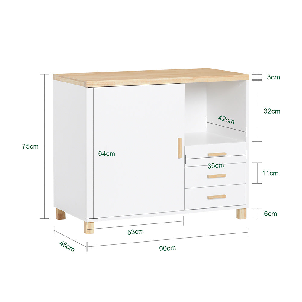 Eettafel – Tafel – Dinertafel – Keukentafel – Tafelblad – Modern Design – Groot Blad 120x69x75 cm – Zwart/Natuurhout
