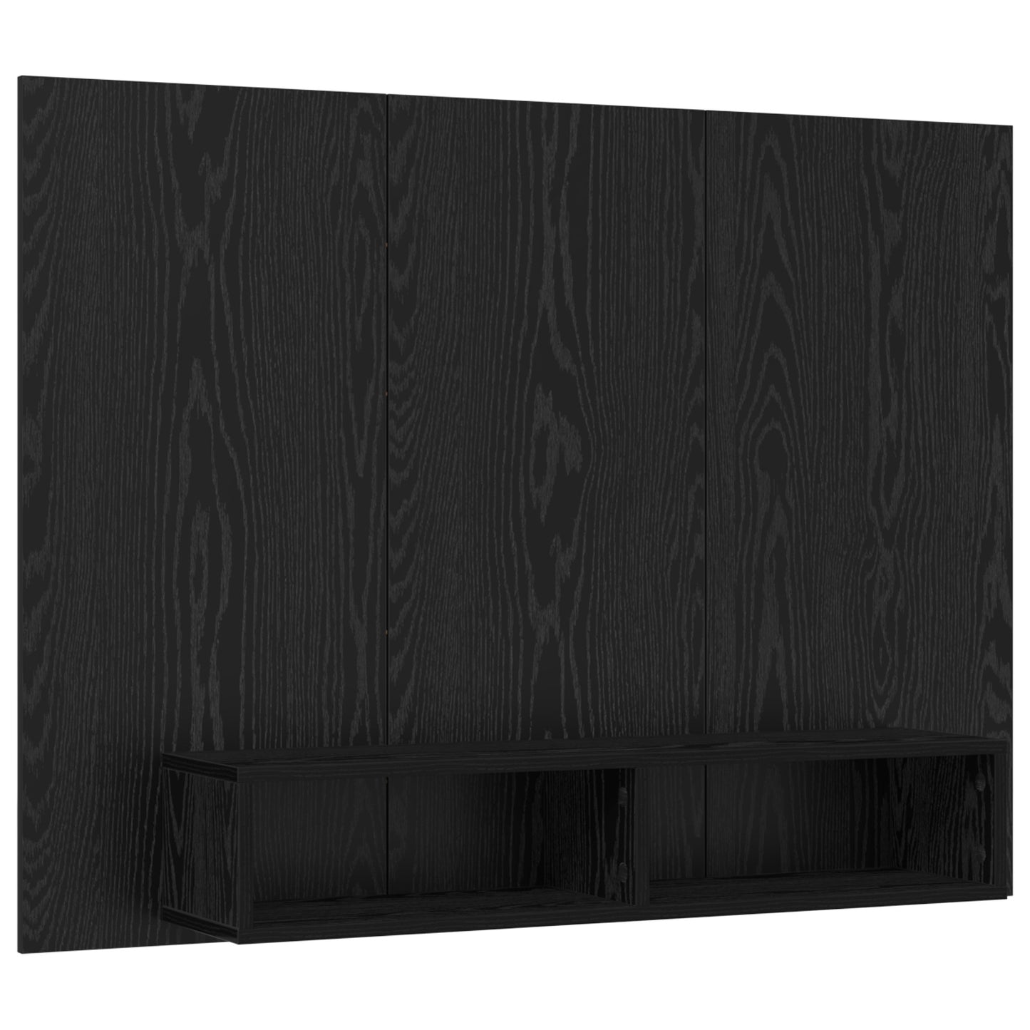 TOMSHOO TV Cabinet, Entertainment cabinet, Wall TV Cabinet Black oak 120 x 23.5 x 90cm Engineered Wood, Entertainment Center, Television and media furniture