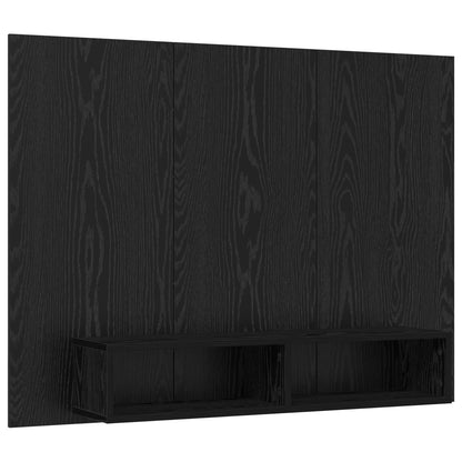 TOMSHOO TV Cabinet, Entertainment cabinet, Wall TV Cabinet Black oak 120 x 23.5 x 90cm Engineered Wood, Entertainment Center, Television and media furniture