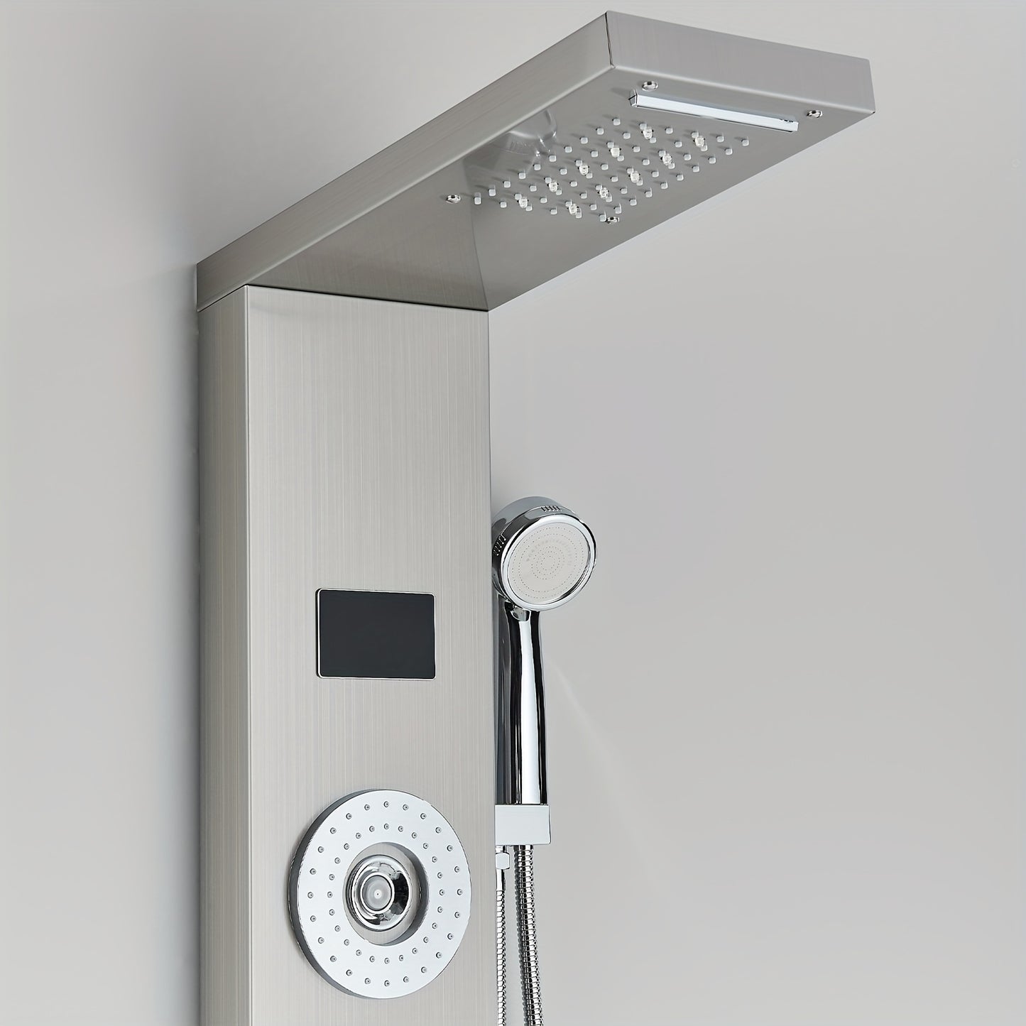 Doucheset – Regenpaneel – Douchekolom – Douchepaneel – Regendouche – 5 Functies – RVS Geborsteld Chroom