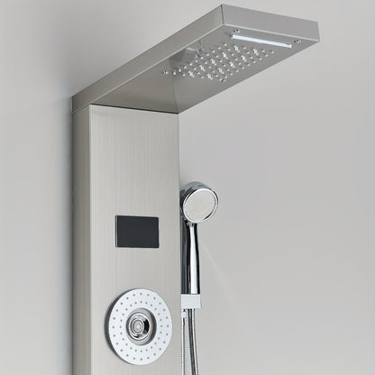Doucheset – Regenpaneel – Douchekolom – Douchepaneel – Regendouche – 5 Functies – RVS Geborsteld Chroom