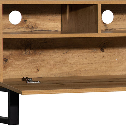 Tv-meubel – TV-kast – TV-dressoir – Media Meubel – Lowboard – Modern Design – 180x38x50 cm – Houtlook & Metalen Frame