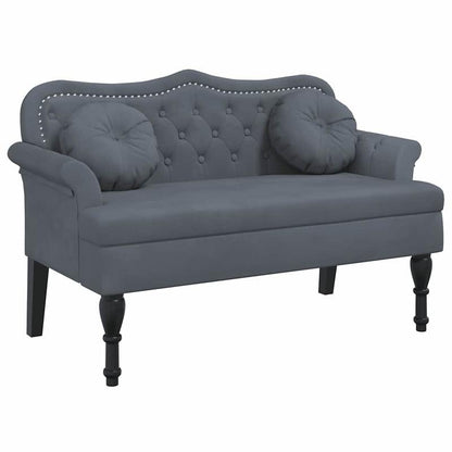 Multi-Persoons Bank – Zitelement – Sofa – Loveseat – Bankje – Donkergrijs Velvet – Hardhouten Frame – Comfortabele Kussens – 120,5x65x75 cm
