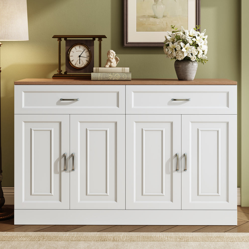 Dressoir – Sideboard – Opbergkast – Ladekast – Witte kast – 120 cm breed – Softclose deuren & laden