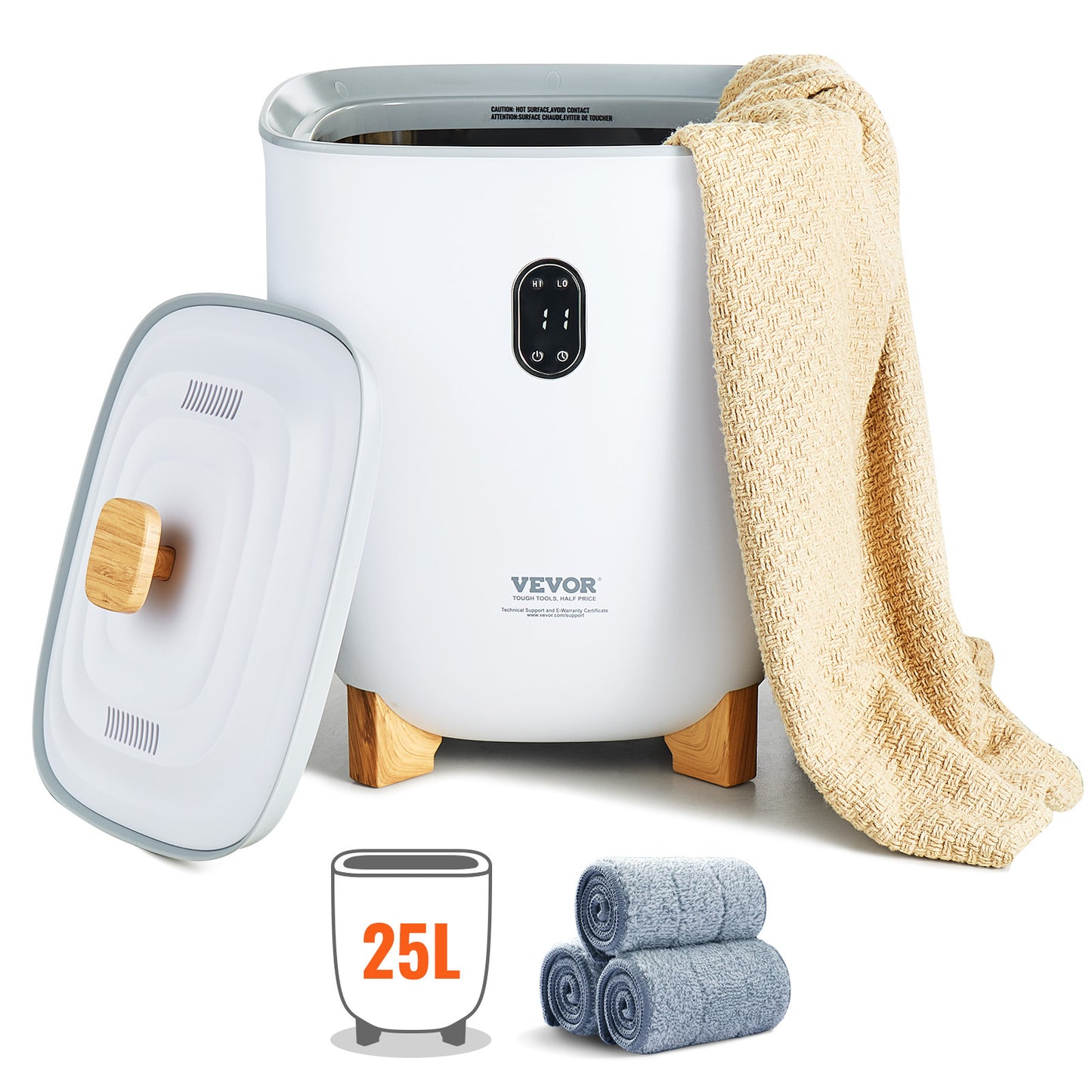 Handdoekverwarmer – Handdoekwarmer – Handdoekstomer – Towel Warmer – Towel Heater – 25 Liter Inhoud – LED Display Met Bodemverwarming