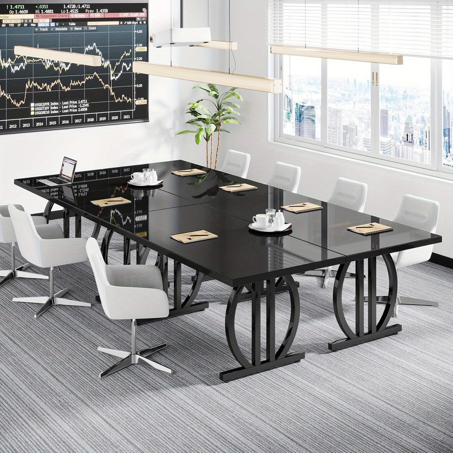 Bureau – Werkplek – Computertafel – Schrijftafel – Kantoorbureau – Moderne Industrieel – 160 cm Breed – Metalen Geometrische Onderstel