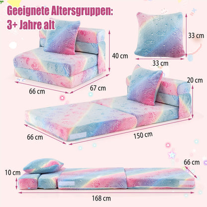 Kinderbank – Kinderstoel – Speelbank – Vloermatras – Kinderbed – Glow-in-the-Dark Print – Machinewasbare Flanellen Hoes