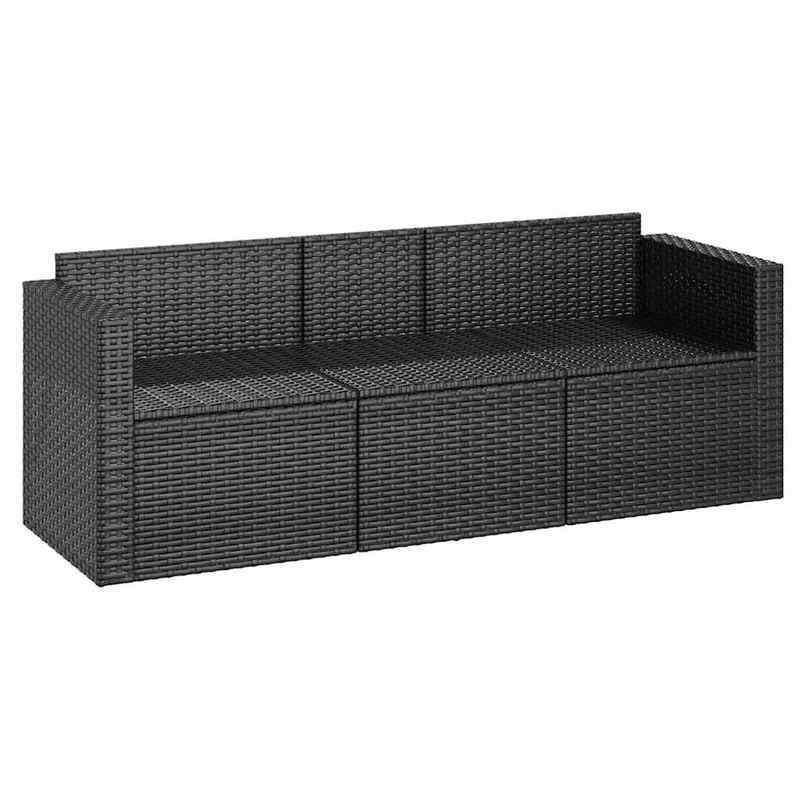Tuinbank – Buitenbank – Zitbank – Balkonbank – 3-Zits – Inclusief Kussens – Duurzaam Houtmix – Matzwart