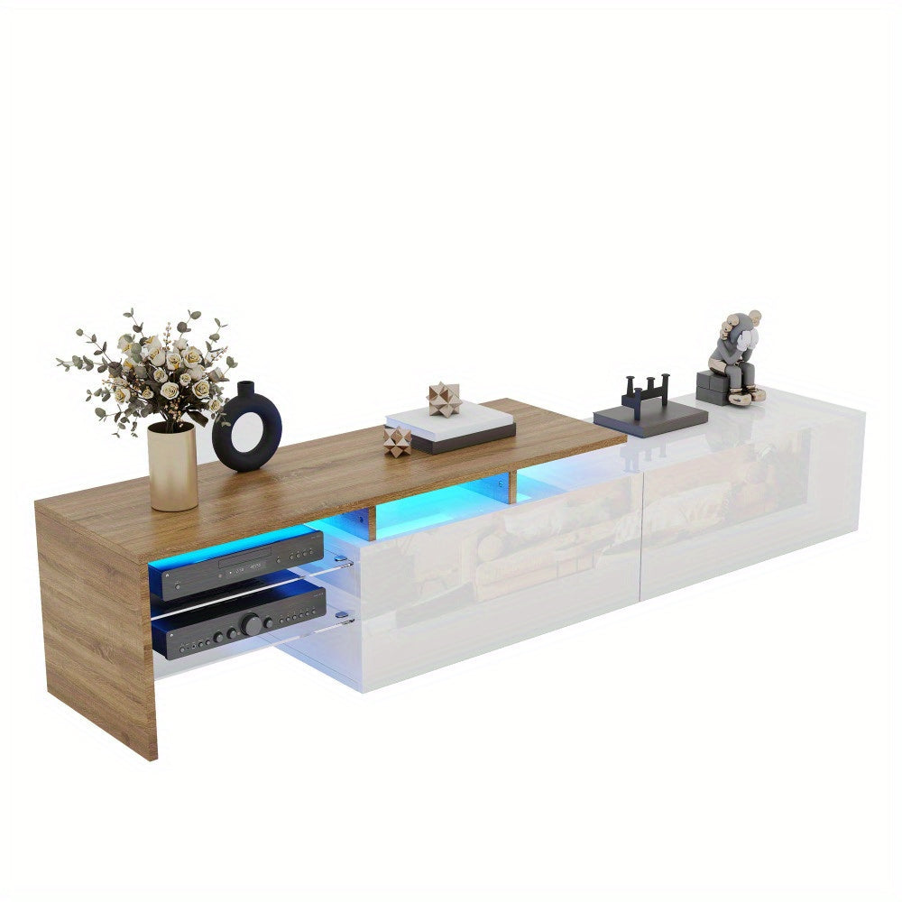 Modern TV Stand with Storage - Minimalist Entertainment Center, Heavy-Duty Construction, Cable Management, for Living Room, Home Theater - Elegant White Media Console for TVs, Gaming Consoles, Streaming Devices - Space-Saving