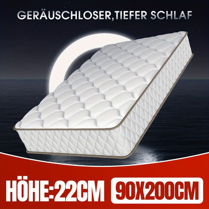 Matras – Pocketveringmatras – Binnenveringsmatras – Ergonomisch Matras – Slaapmatras – 90x200 cm – 7-Zones Ondersteuning – 22 cm Hoog – Stevig H3