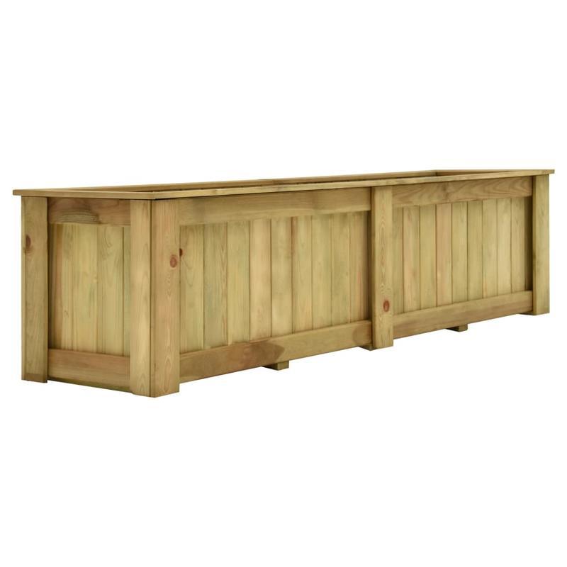 Bloemenplank – Bloementrack – Plantenrek – Plantenplank – Balkonplank Marrone – Geïmpregneerd Vurenhout – 196x50x50 cm – Weerbestendig & Verhoogd Design