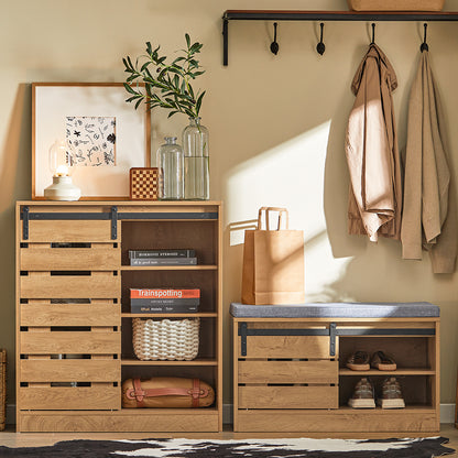 Schoenenkast – Schoenenrek – Schoenenopberger – Schoenenkast – Halmeubel – Schuifdeur – Compact 80x35x89 cm – Hoogwaardig Vezelplaat