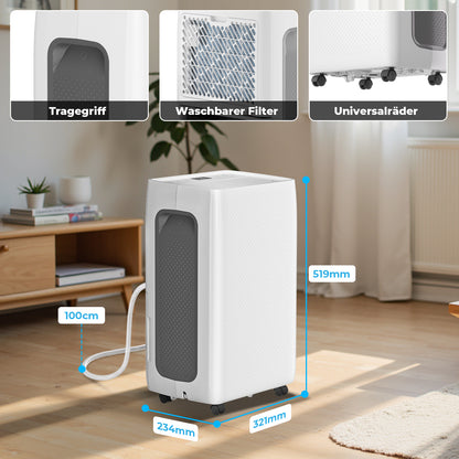 Luchtdroger – Ontvochtiger – Air Dehumidifier – Vochtvreter – Condensator – 26L/Dag Capaciteit – 4,3L Watertank – Timerfunctie – Stil Geluid