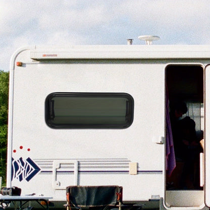 Caravanraam – Camperraam – Schuifraam – Dakraam – Zijraam – Aluminium Frame – Getemperd Glas – Handbediend Slingerbediening – Insectenscherm & Zonwering – 700x300 mm