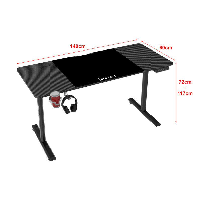 Hoogteverstelbaar Bureau – Zit-Sta Bureau – Verstelbaar Bureau – Elektrisch Bureau – Bureau voor Thuiswerken – 140x60 cm Werkblad – Stille Motor met Geheugenfunctie – Wit