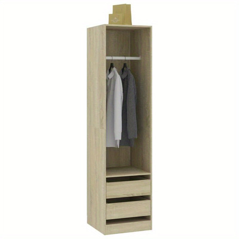 Wardrobe with Drawers 50X50X200 Cm Made of Treated Sonoma Oak Wood.