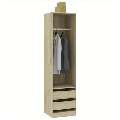 Wardrobe with Drawers 50X50X200 Cm Made of Treated Sonoma Oak Wood.