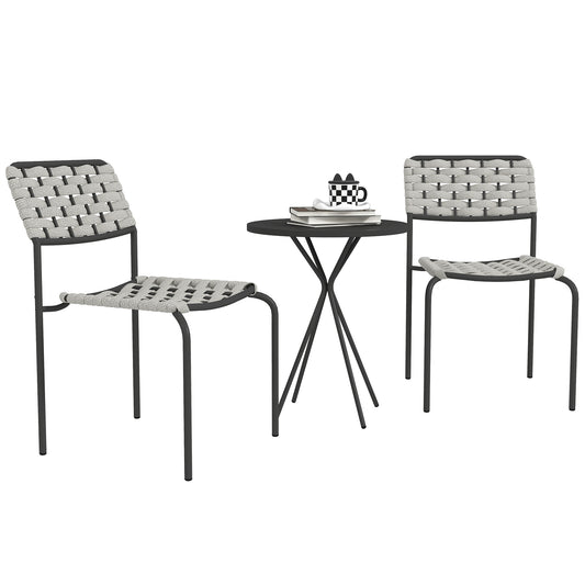 Polyrattan Loungeset – Tuinset – Balkonset – Buitenmeubilair – Loungeset 2 Persoons – Grijs Polyrattan – Compact Formaat – Weerbestendig